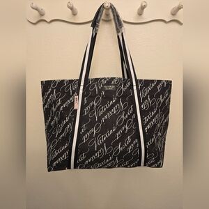 NWT Victoria's Secret Black Canvas Tote Bag